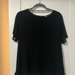Halogen Black Mesh T-Shirt Size 1X